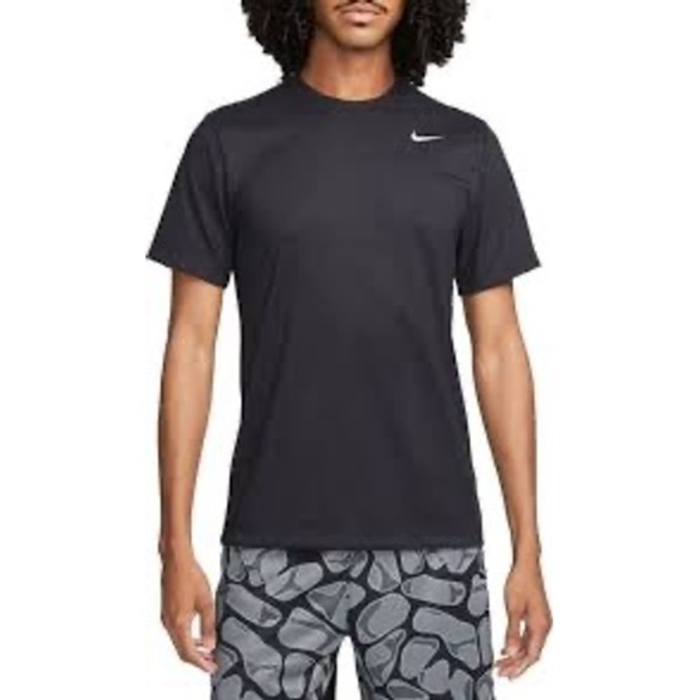 Nike T-Shirt Men Size M Black Excellent Dri-FIT Short Sleeve Athletic Swoosh Tee